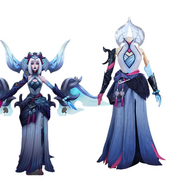 【Free Shipping】LOL Snow Moon Morgana Cosplay Costume